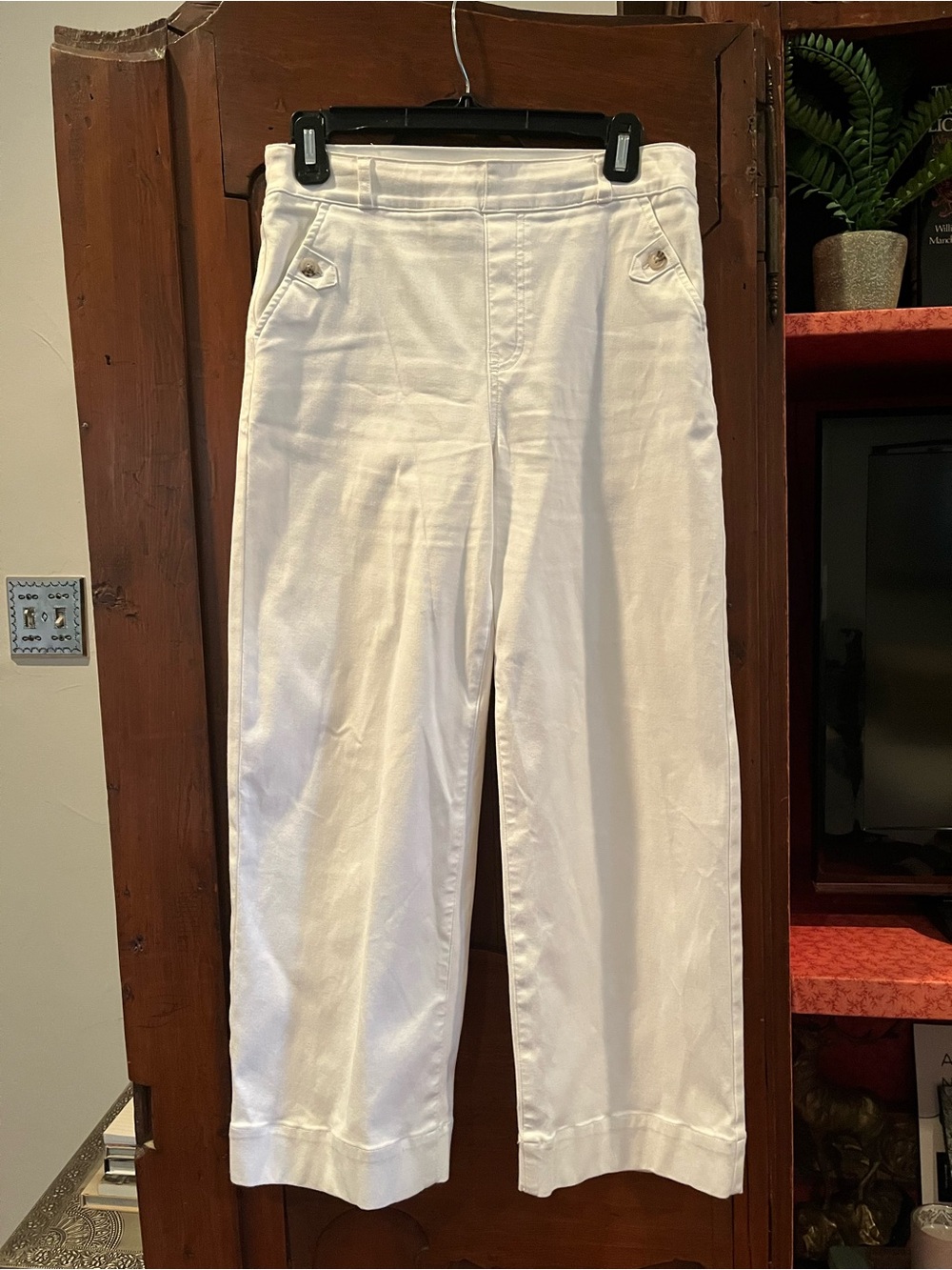 SPANX White Straight-Leg High-Waist Pants